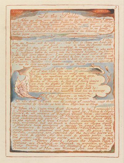 Jerusalem, Plate 3, To the Public by William Blake